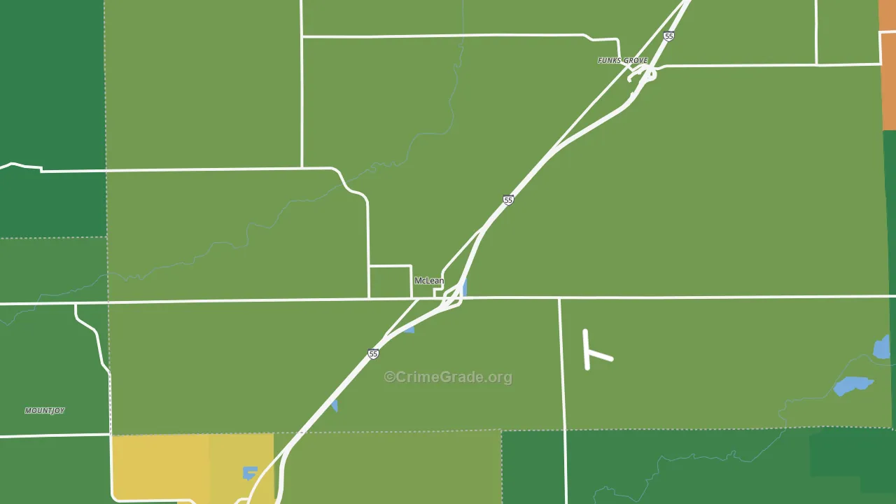 McLean, IL Map of Assault Rates