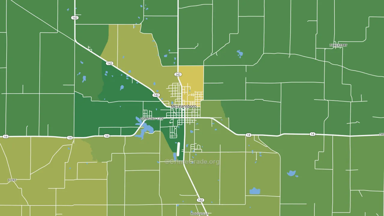 McLeansboro, IL Map of Assault Rates