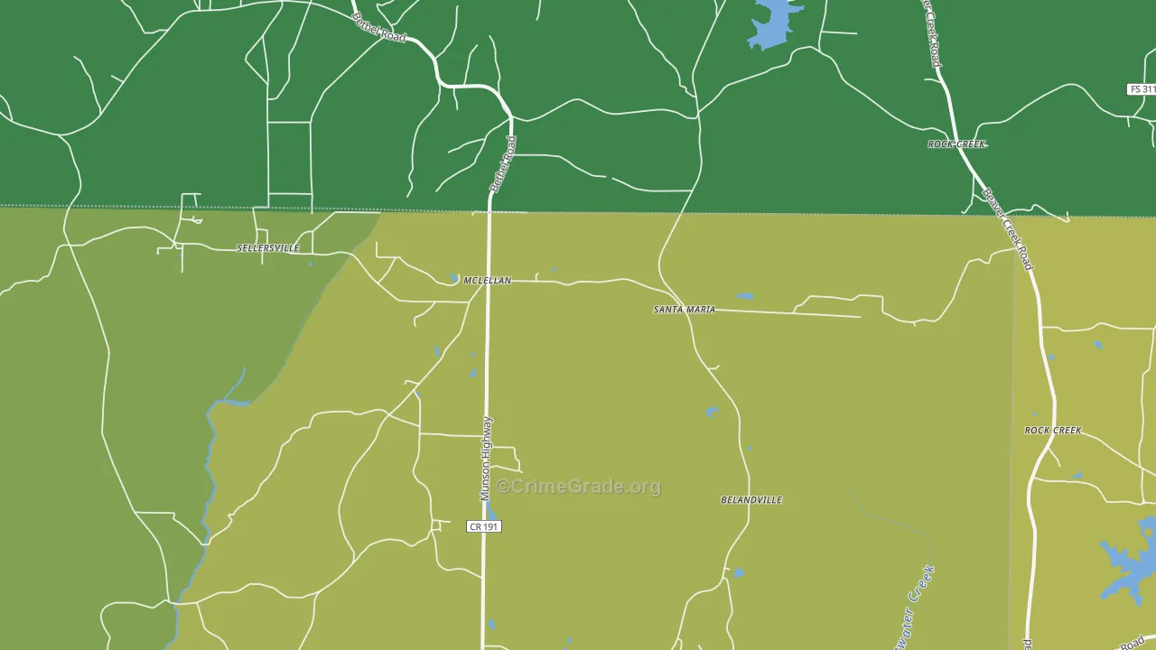 McLellan, FL Map of Assault Rates