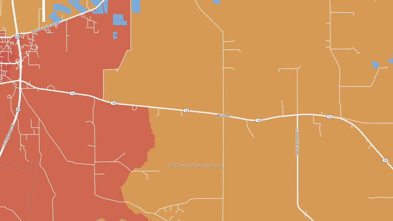 McLeod, MS Map of Assault Rates
