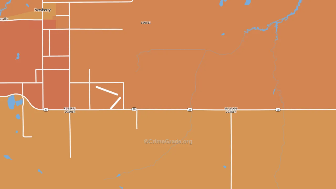 McLeods Corner, MI Map of Assault Rates
