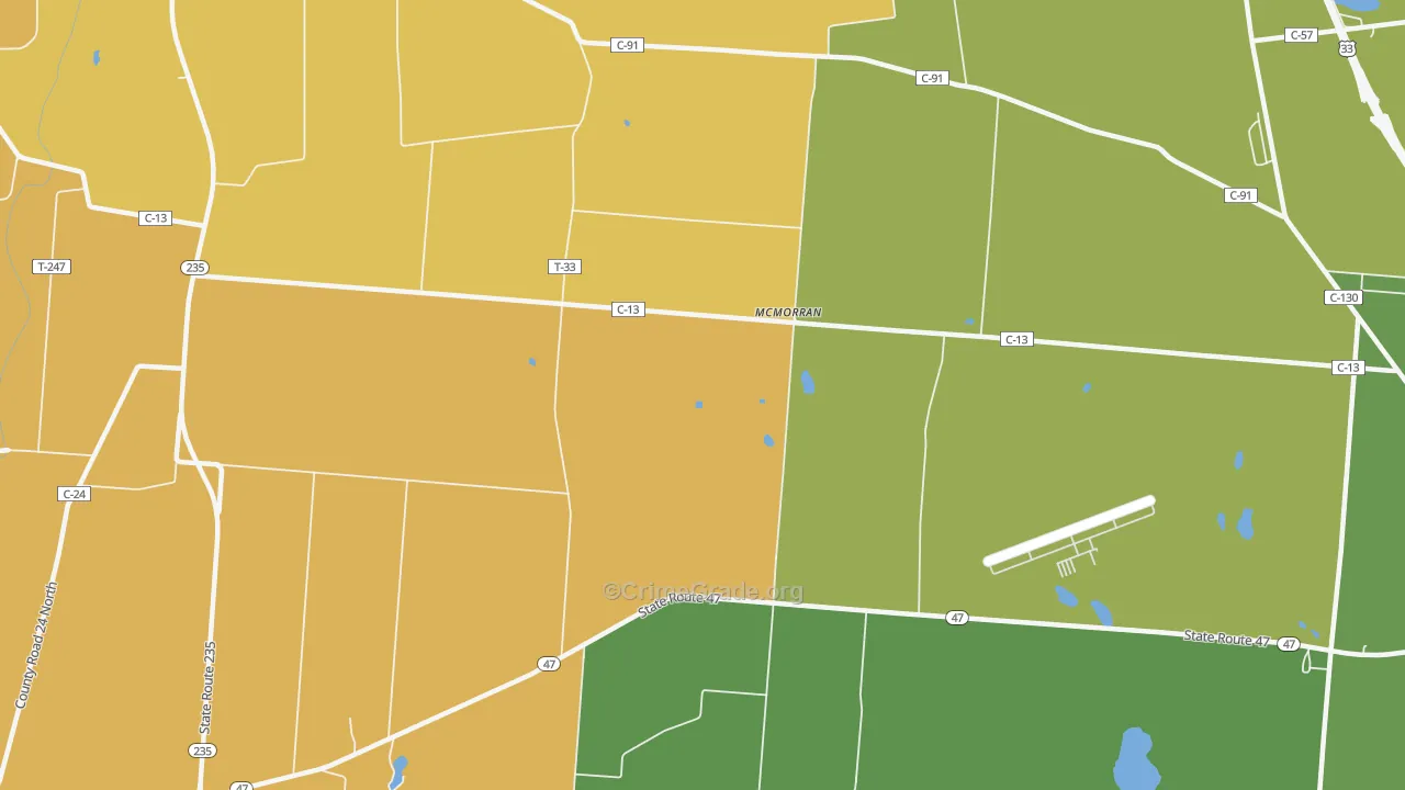 McMorran, OH Map of Assault Rates