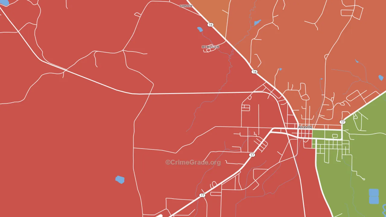 McMullen, AL Map of Assault Rates