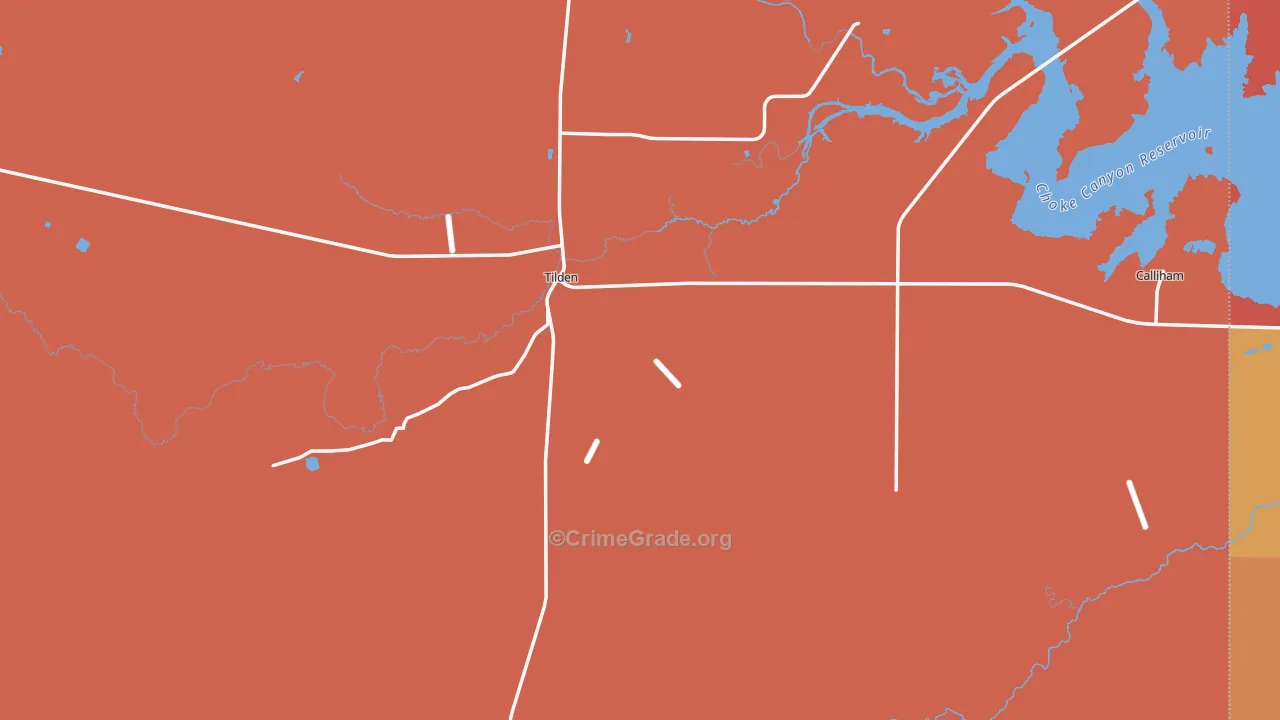 McMullen County, TX Map of Assault Rates