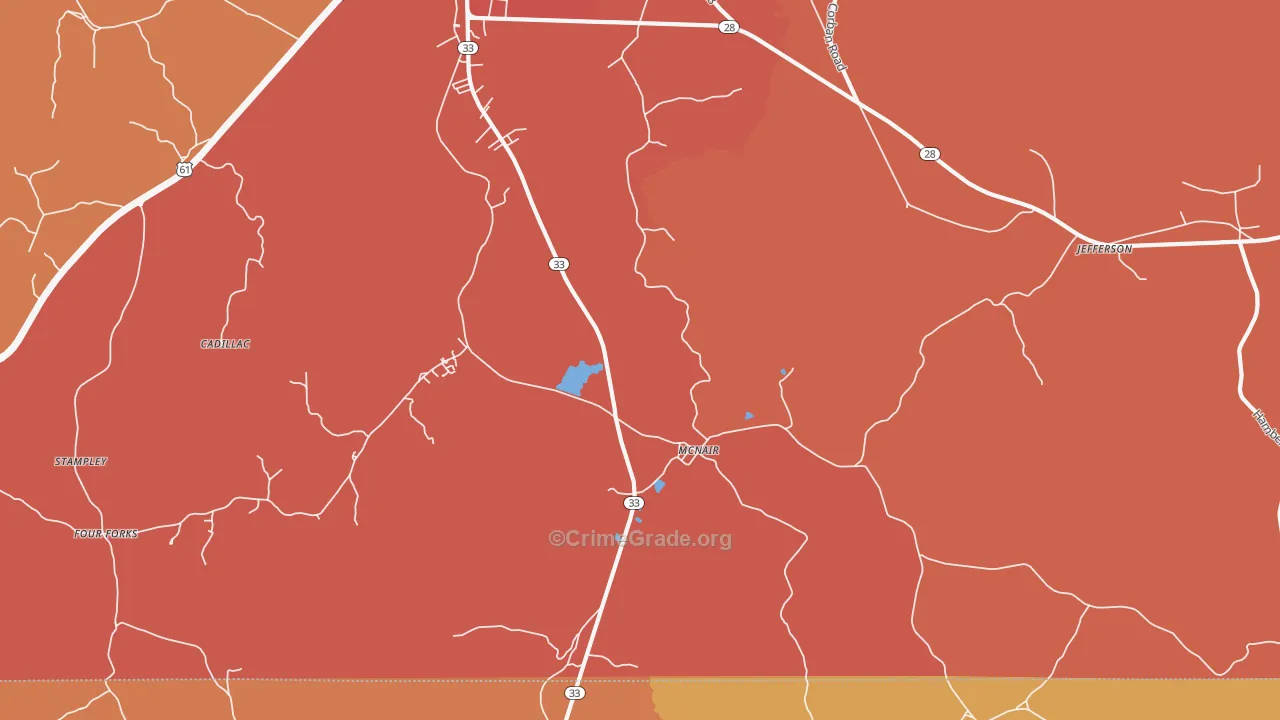 McNair, MS Map of Assault Rates