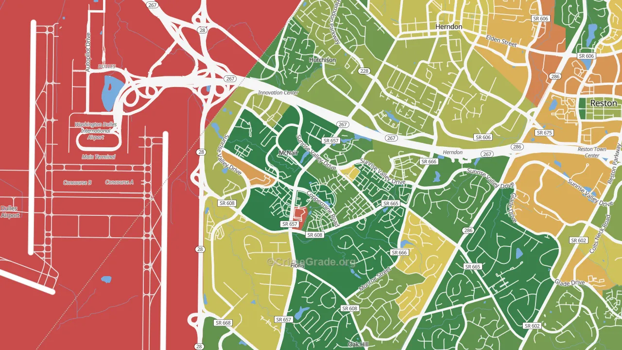 McNair, VA Map of Assault Rates