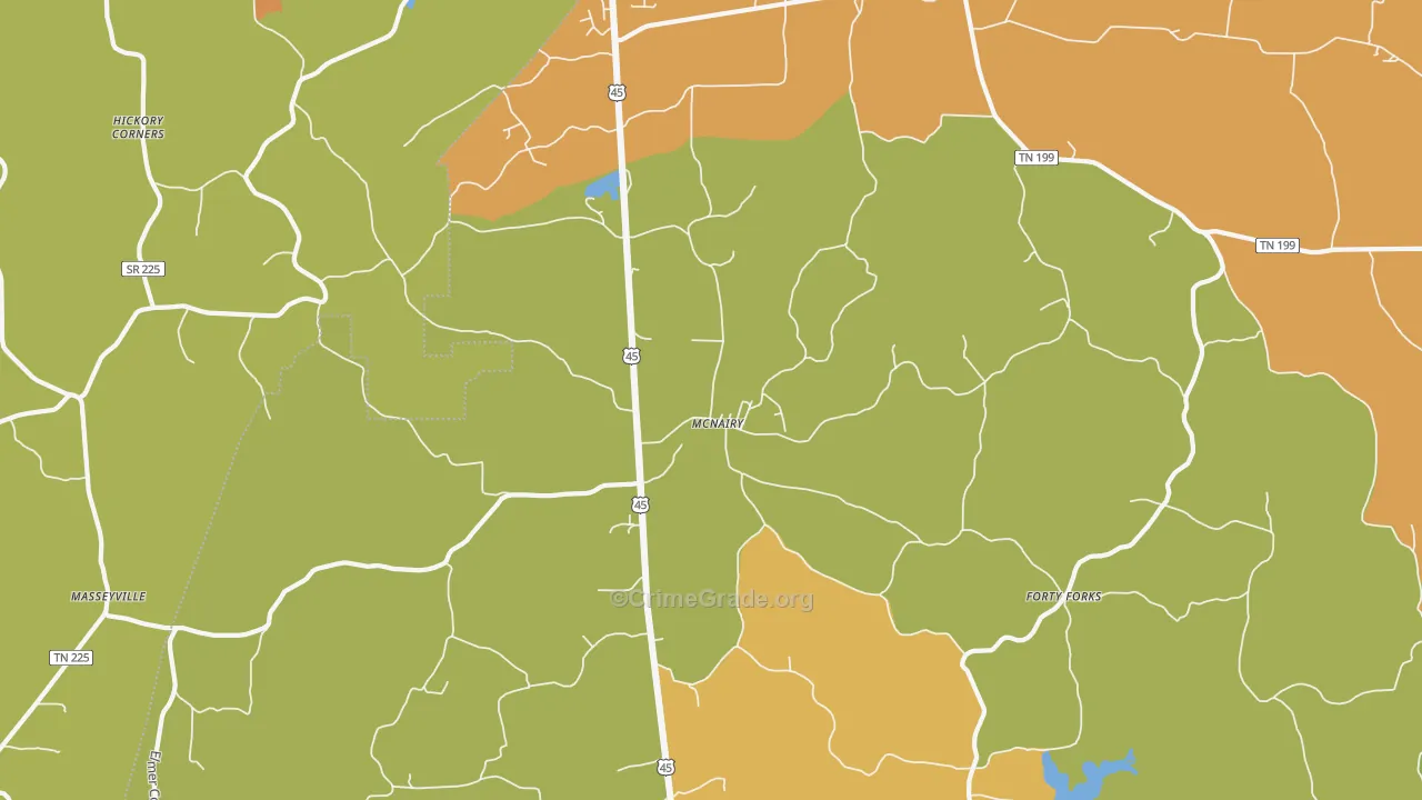 McNairy, TN Map of Assault Rates