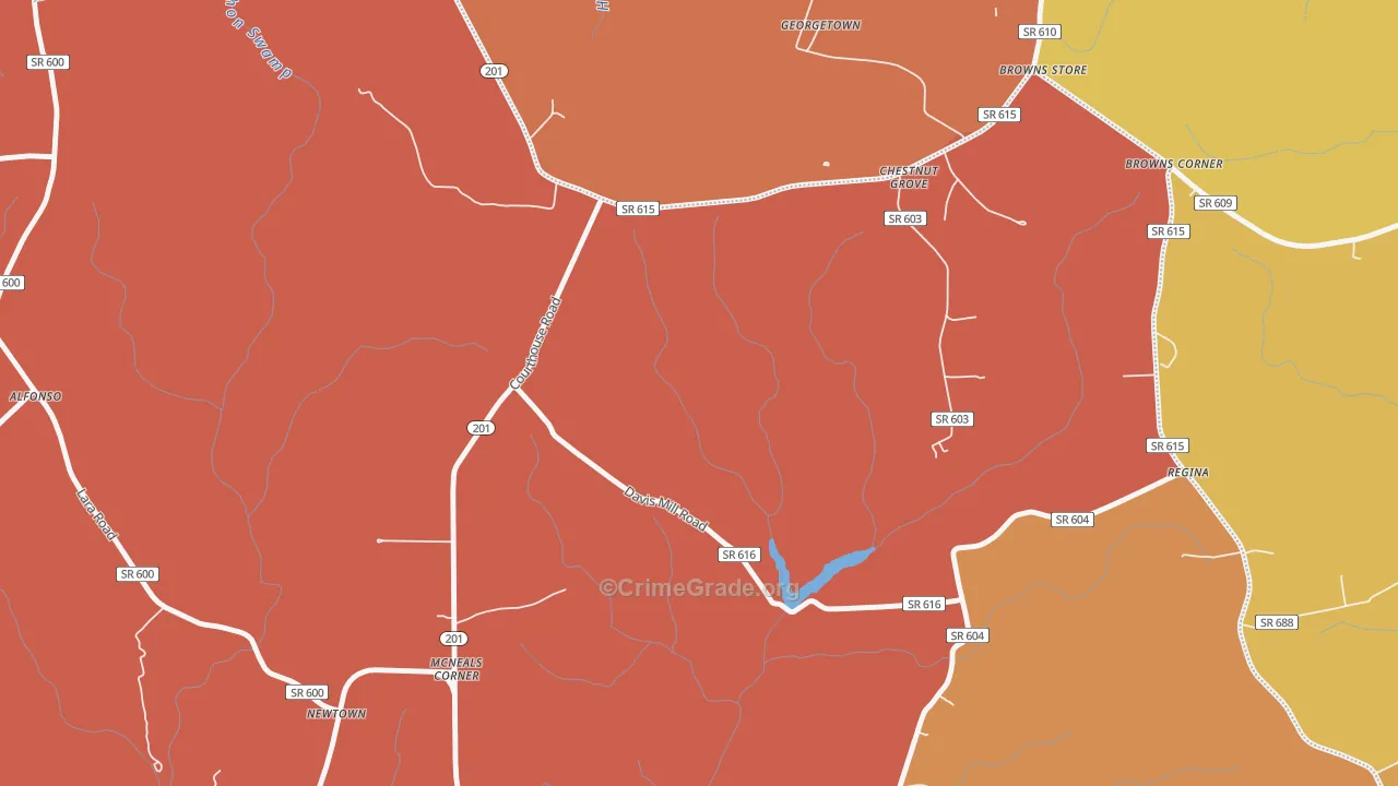 McNeals Corner, VA Map of Assault Rates
