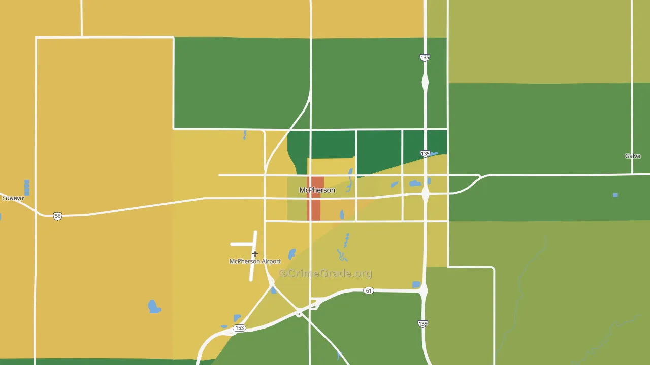 McPherson, KS Map of Assault Rates