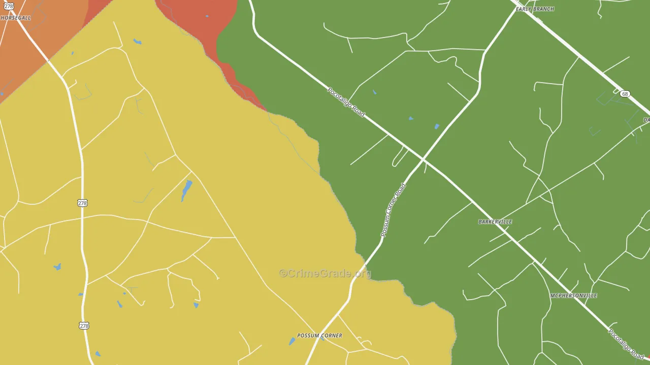 McPhersonville, SC Map of Assault Rates