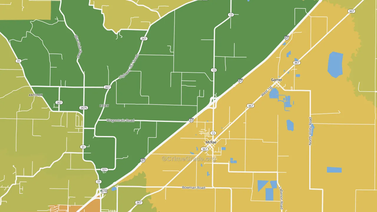 McRae, AR Map of Assault Rates