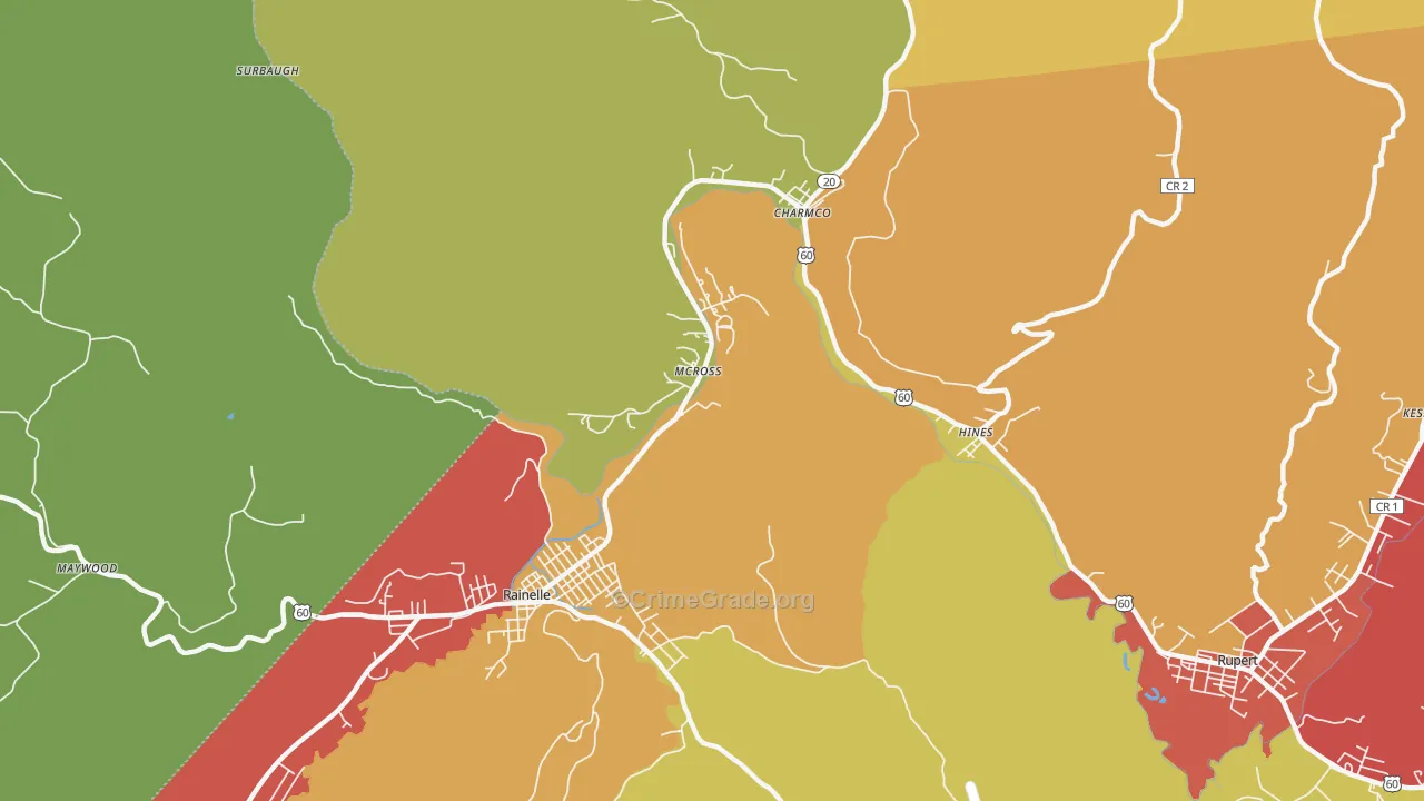 McRoss, WV Map of Assault Rates
