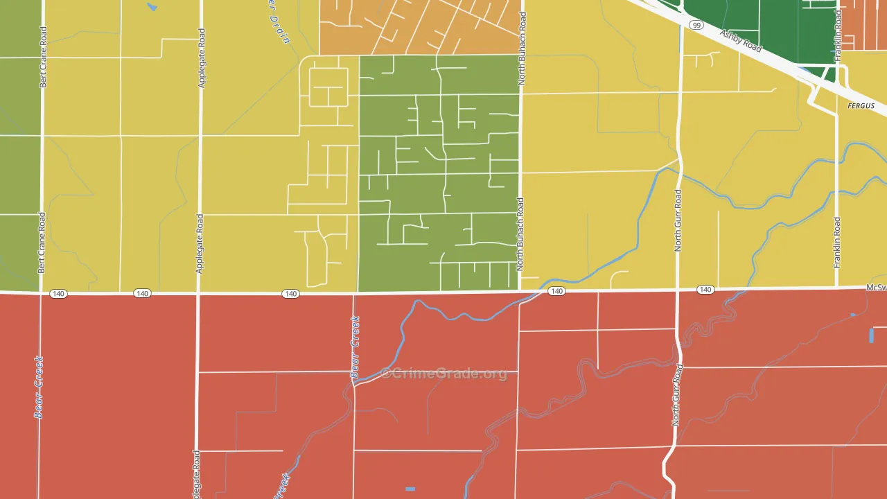 McSwain, CA Map of Assault Rates