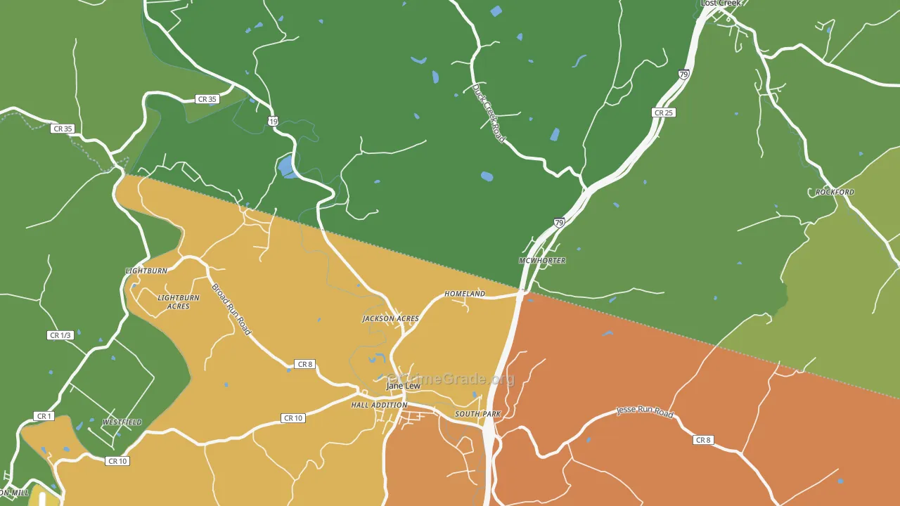McWhorter, WV Map of Assault Rates
