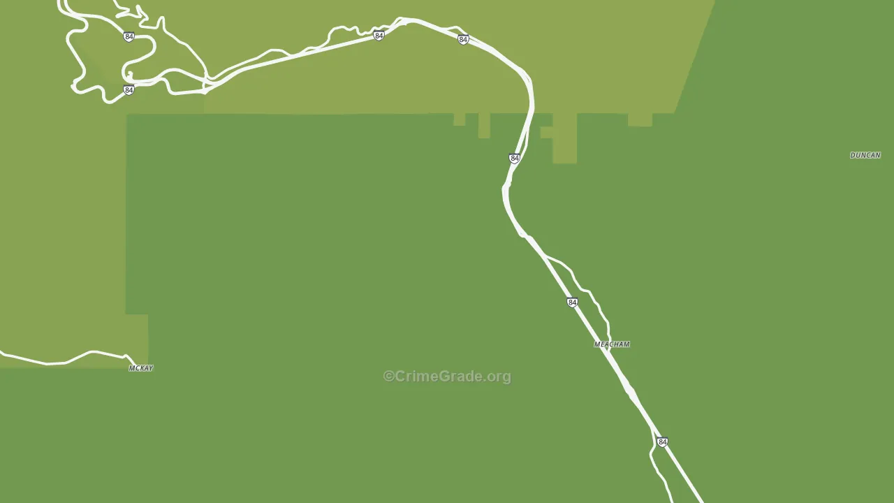 Meacham, OR Map of Assault Rates