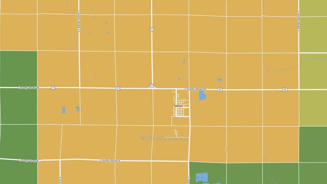 Mead, NE Map of Assault Rates