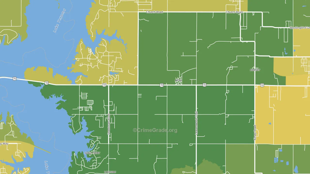 Mead, OK Map of Assault Rates