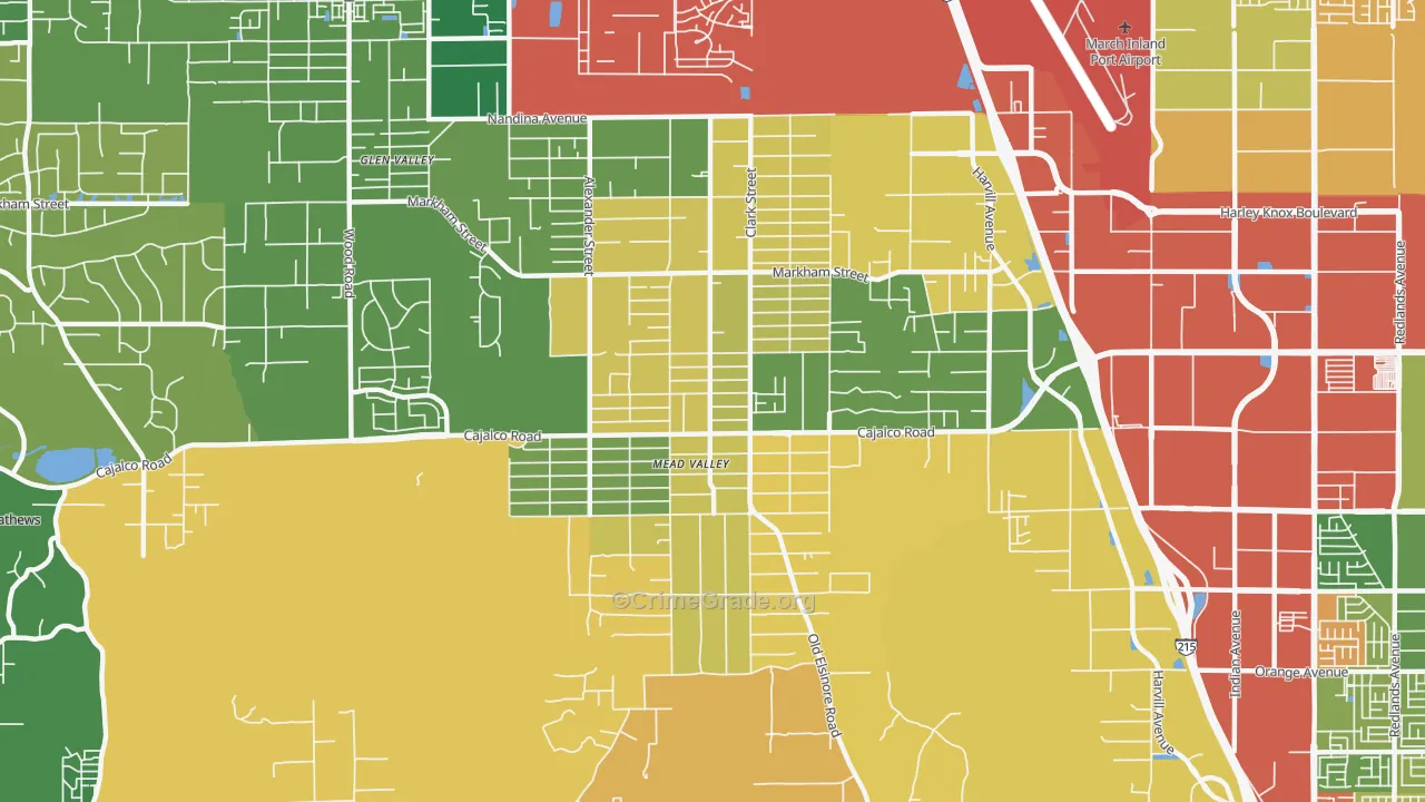 Mead Valley, CA Map of Assault Rates