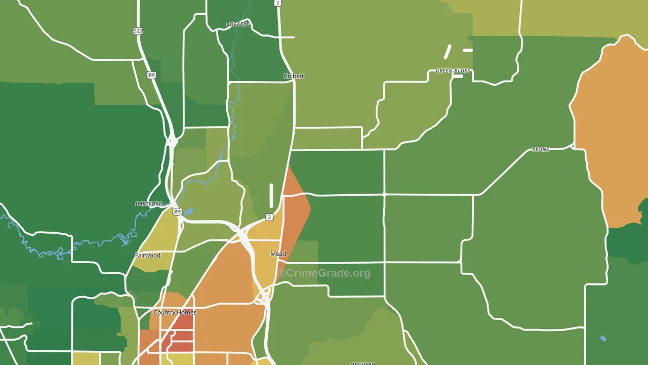 Mead, WA Map of Assault Rates