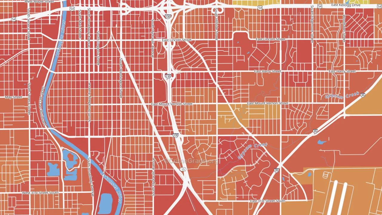 Mead, Wichita, KS Map of Assault Rates