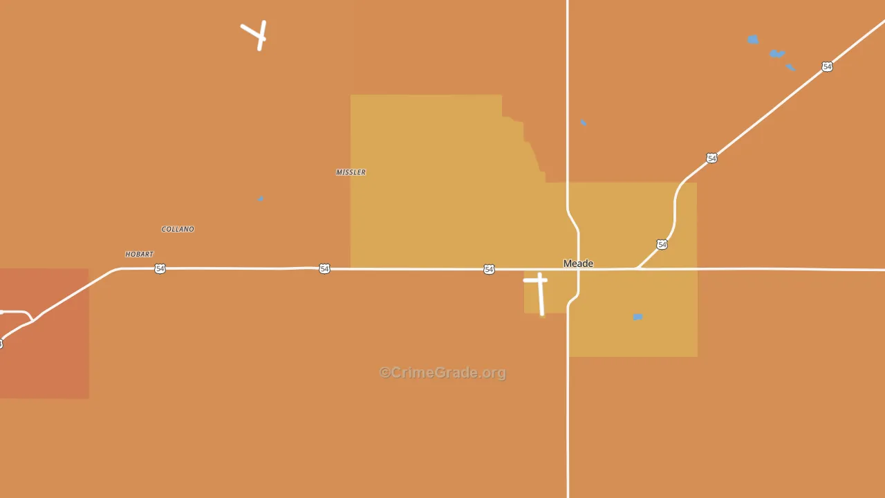 Meade County, KS Map of Assault Rates