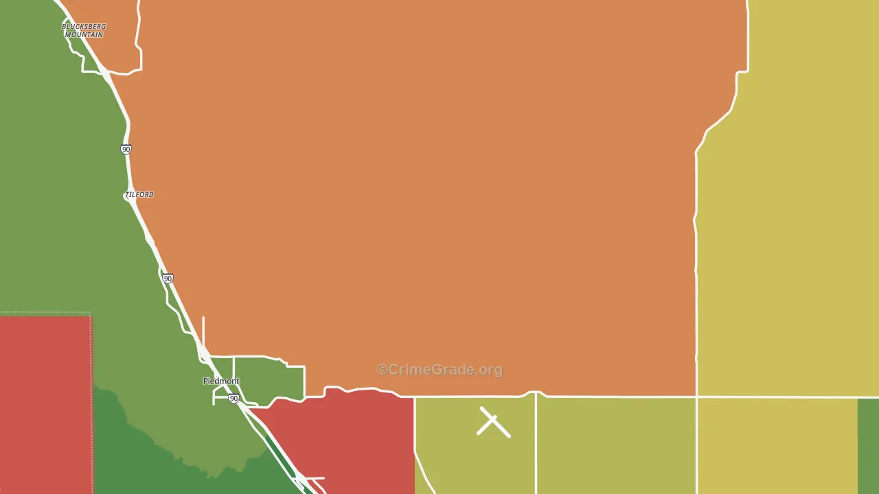 Meade County, SD Map of Assault Rates
