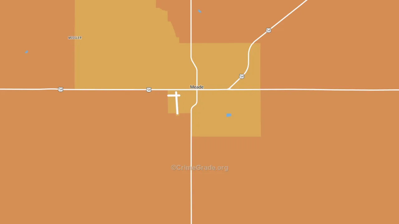 Meade, KS Map of Assault Rates