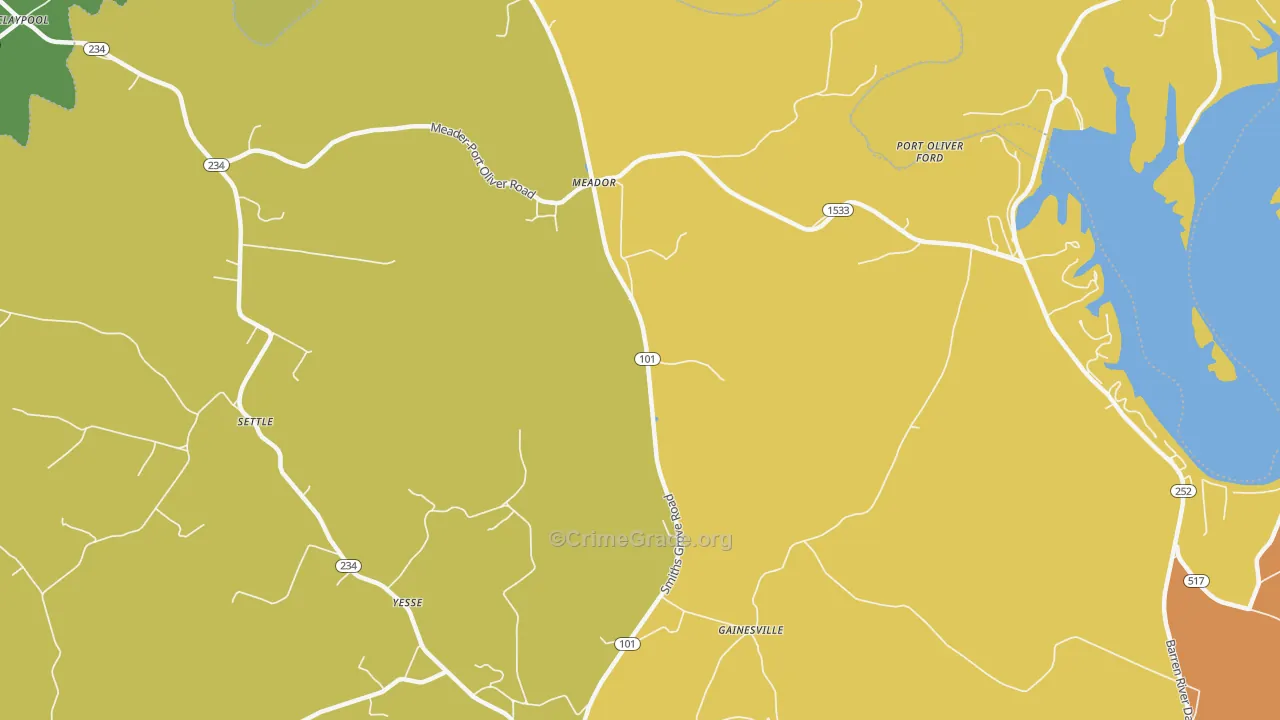 Meador, KY Map of Assault Rates