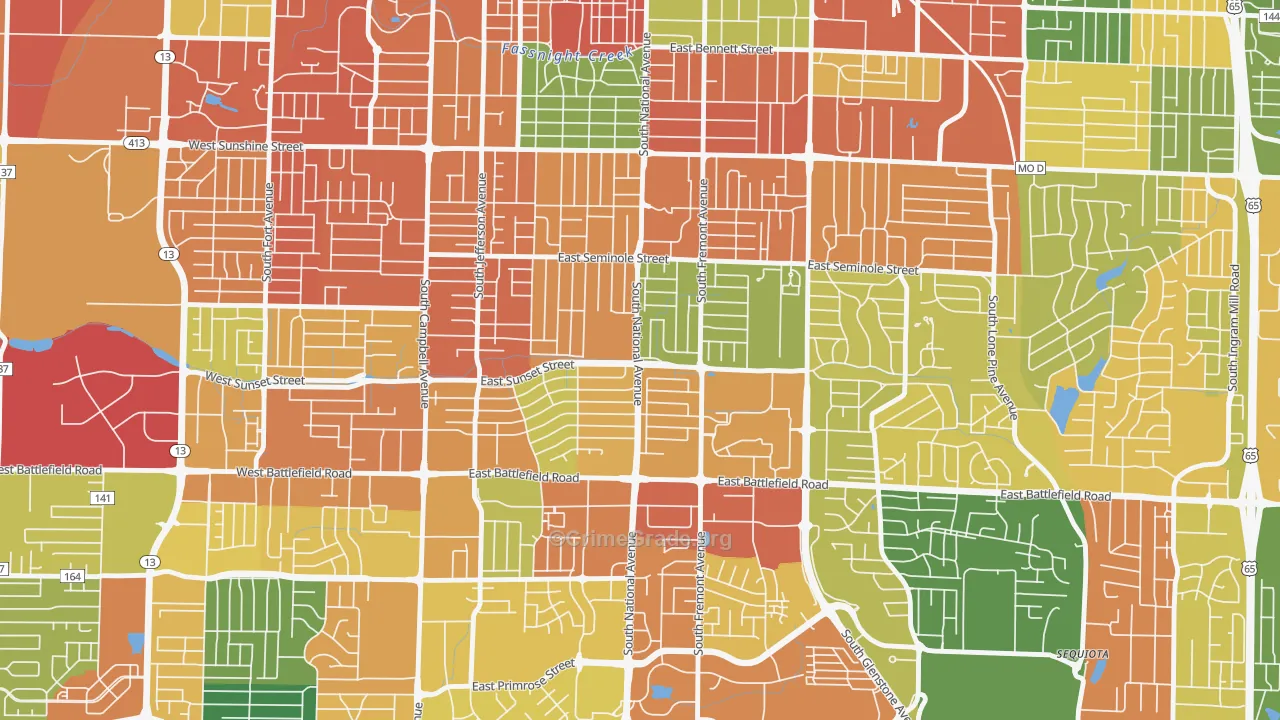Meador Park, Springfield, MO Map of Assault Rates