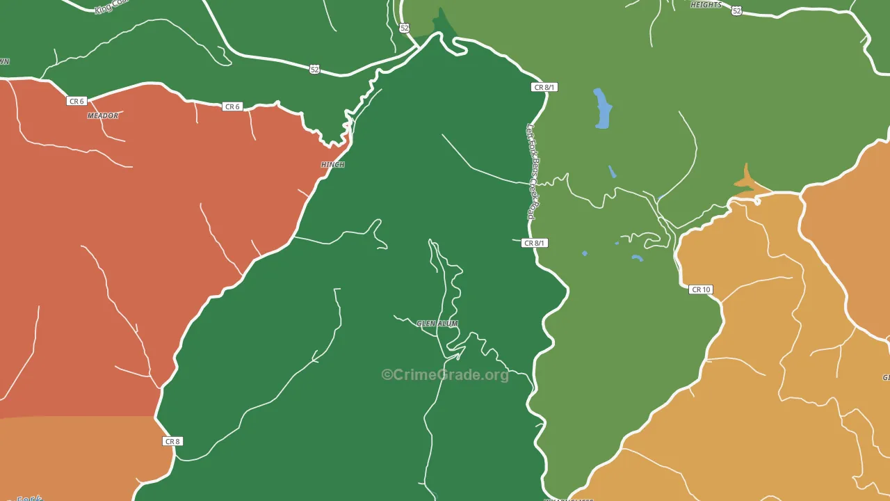 Meador, WV Map of Assault Rates