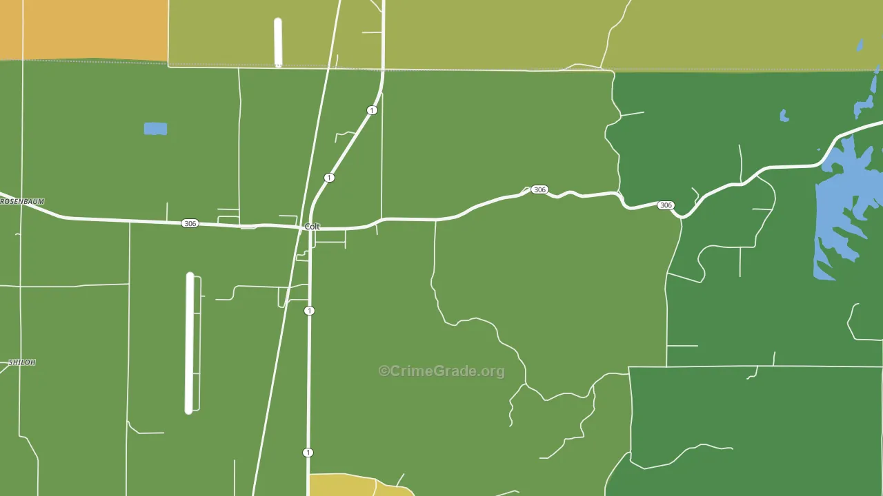 Meadow Cliff, AR Map of Assault Rates