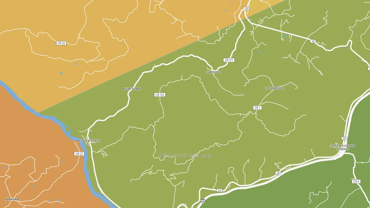 Meadow Creek, WV Map of Assault Rates