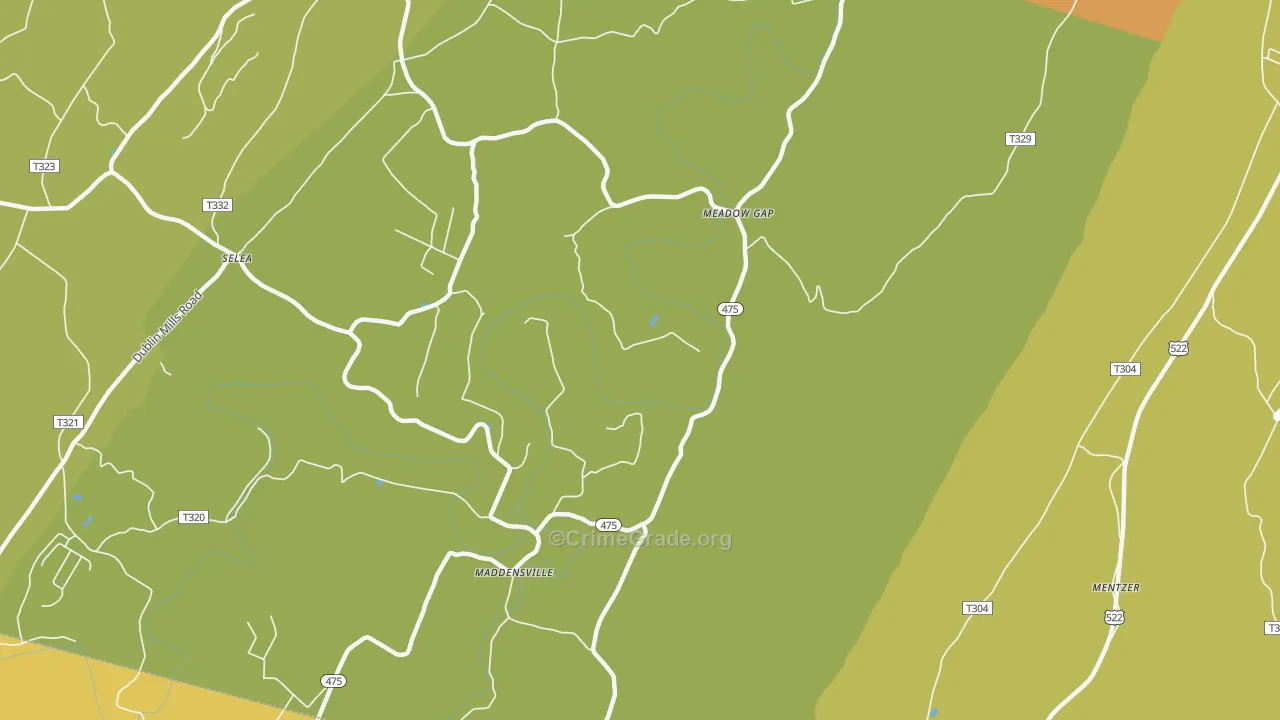 Meadow Gap, PA Map of Assault Rates