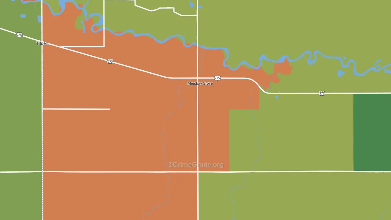 Meadow Grove, NE Map of Assault Rates