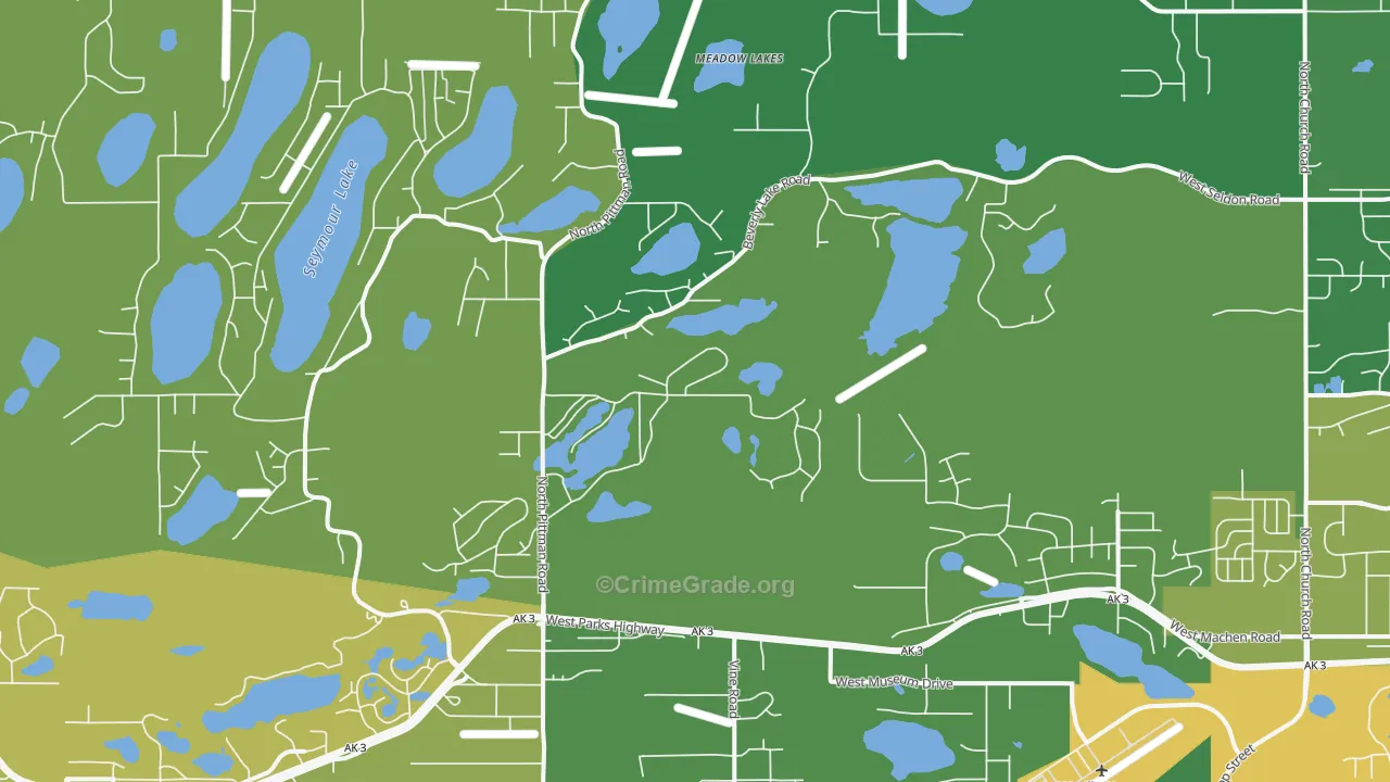Meadow Lakes, AK Map of Assault Rates