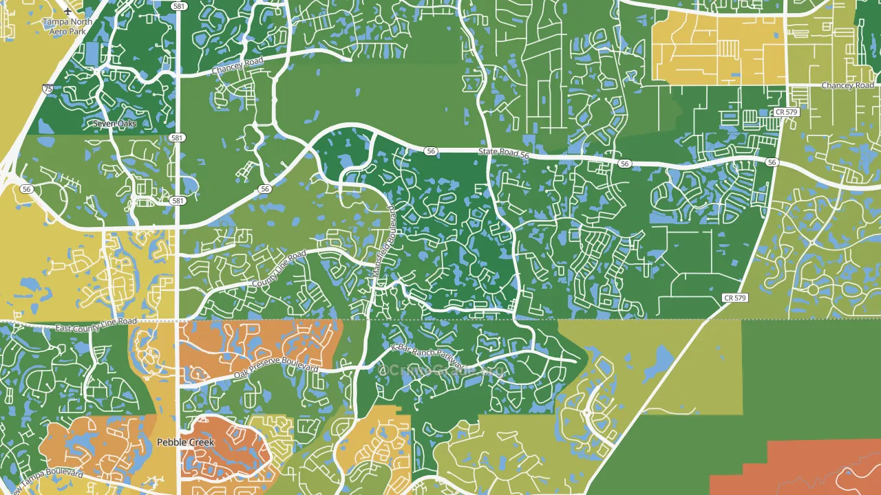 Meadow Point, Wesley Chapel, FL Map of Assault Rates