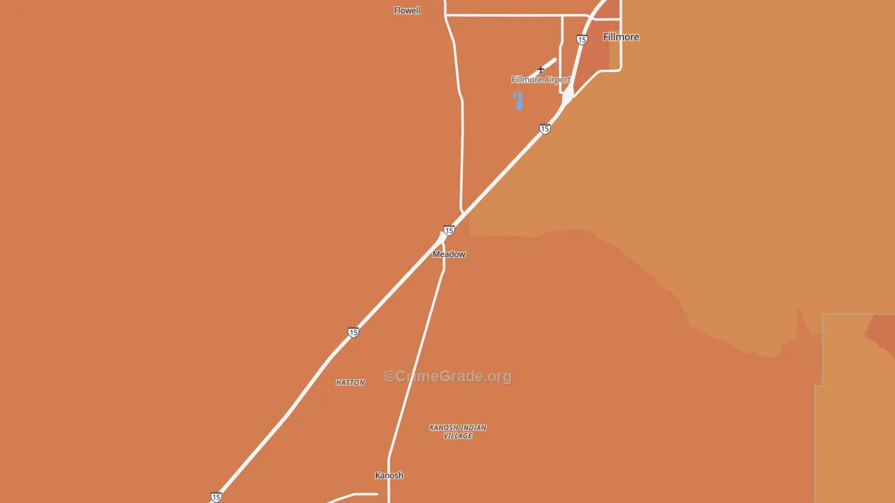Meadow, UT Map of Assault Rates