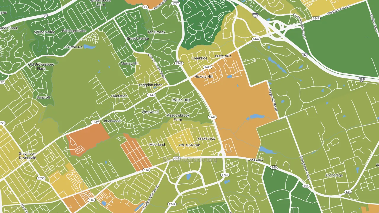 Meadow Vale, KY Map of Assault Rates