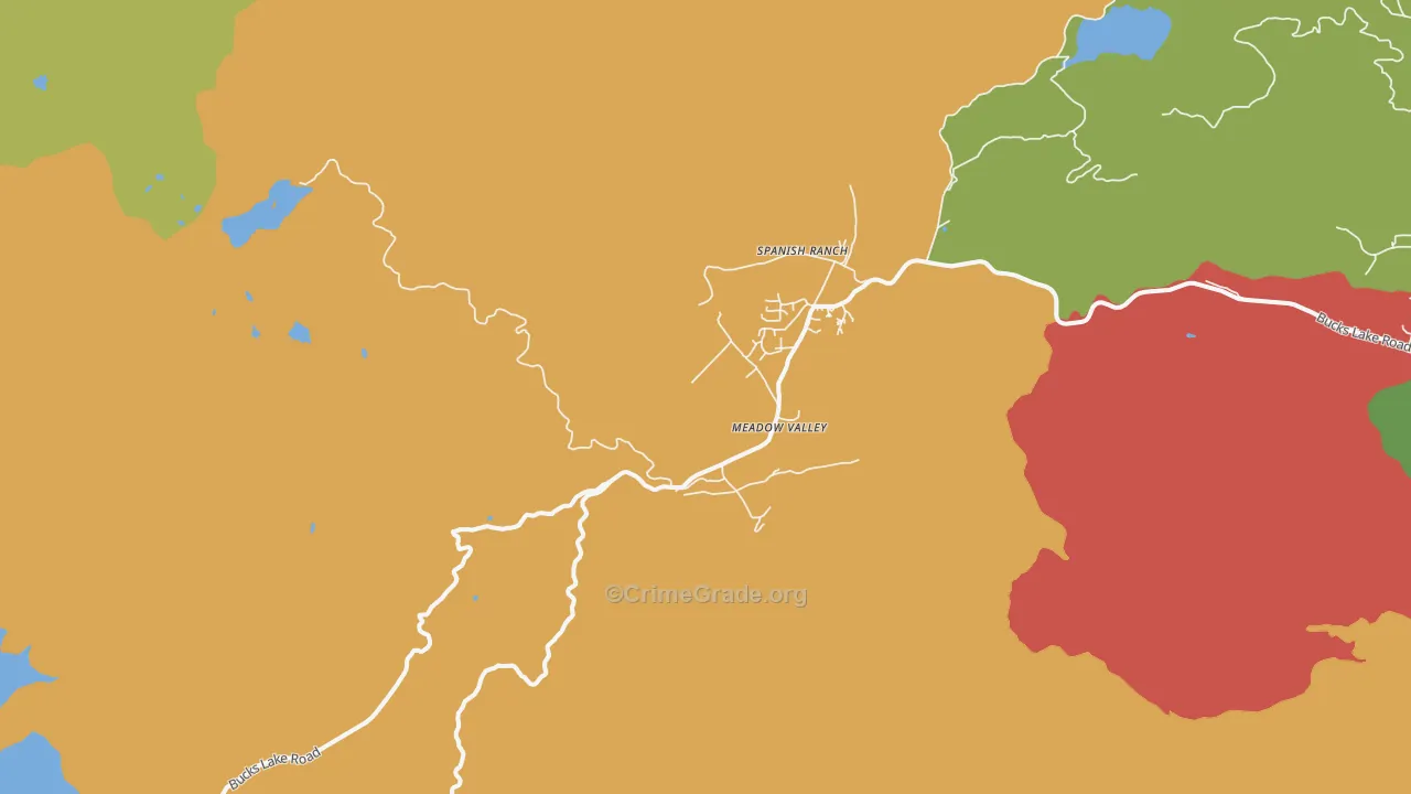 Meadow Valley, CA Map of Assault Rates
