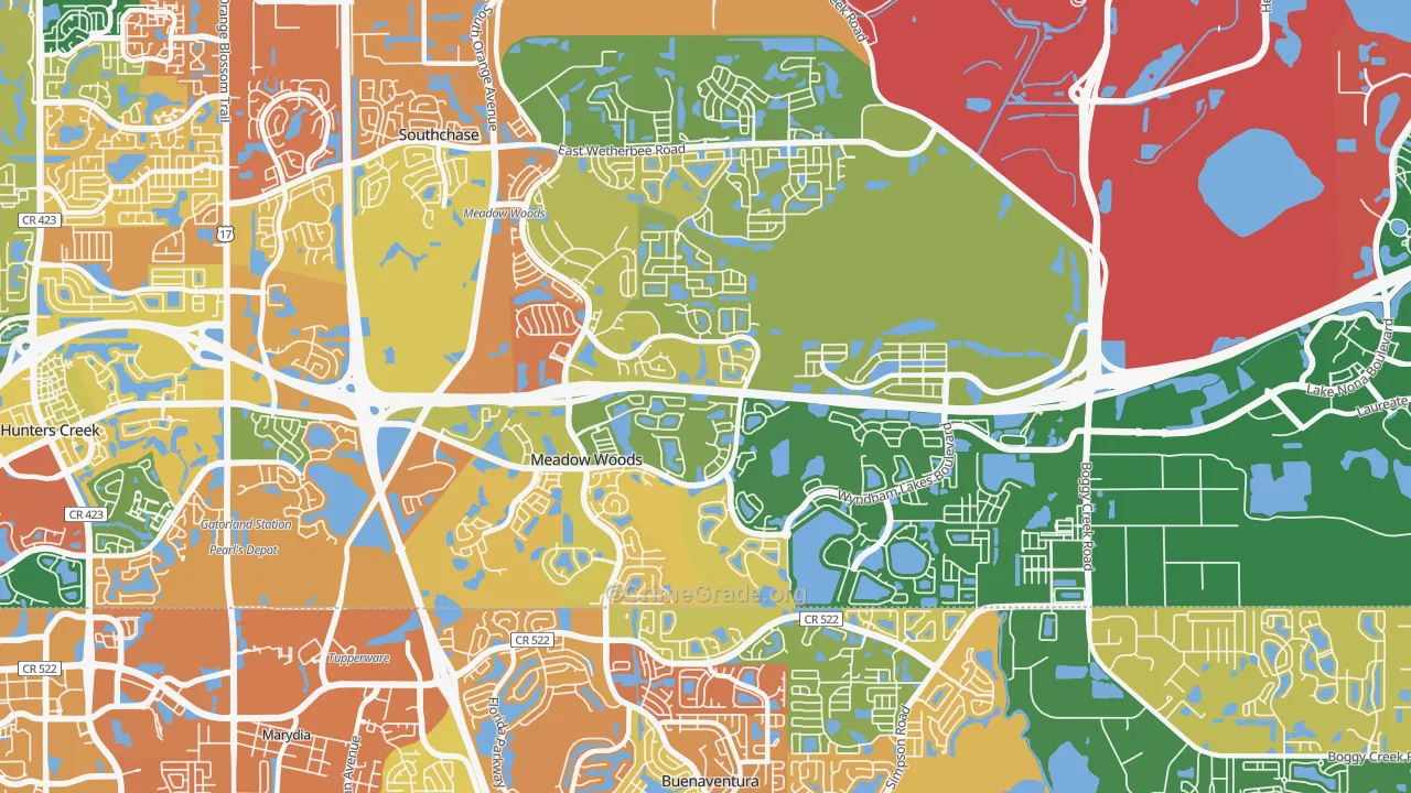 Meadow Woods, FL Map of Assault Rates