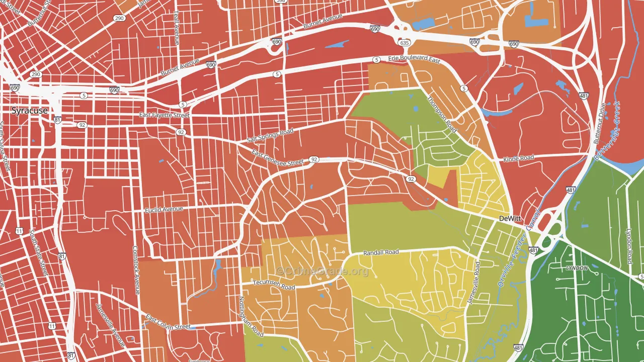Meadowbrook, Syracuse, NY Map of Assault Rates