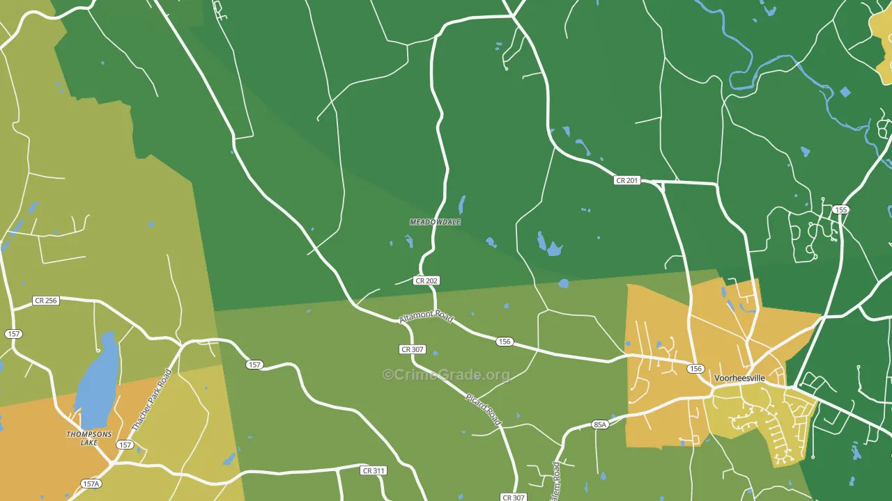 Meadowdale, NY Map of Assault Rates