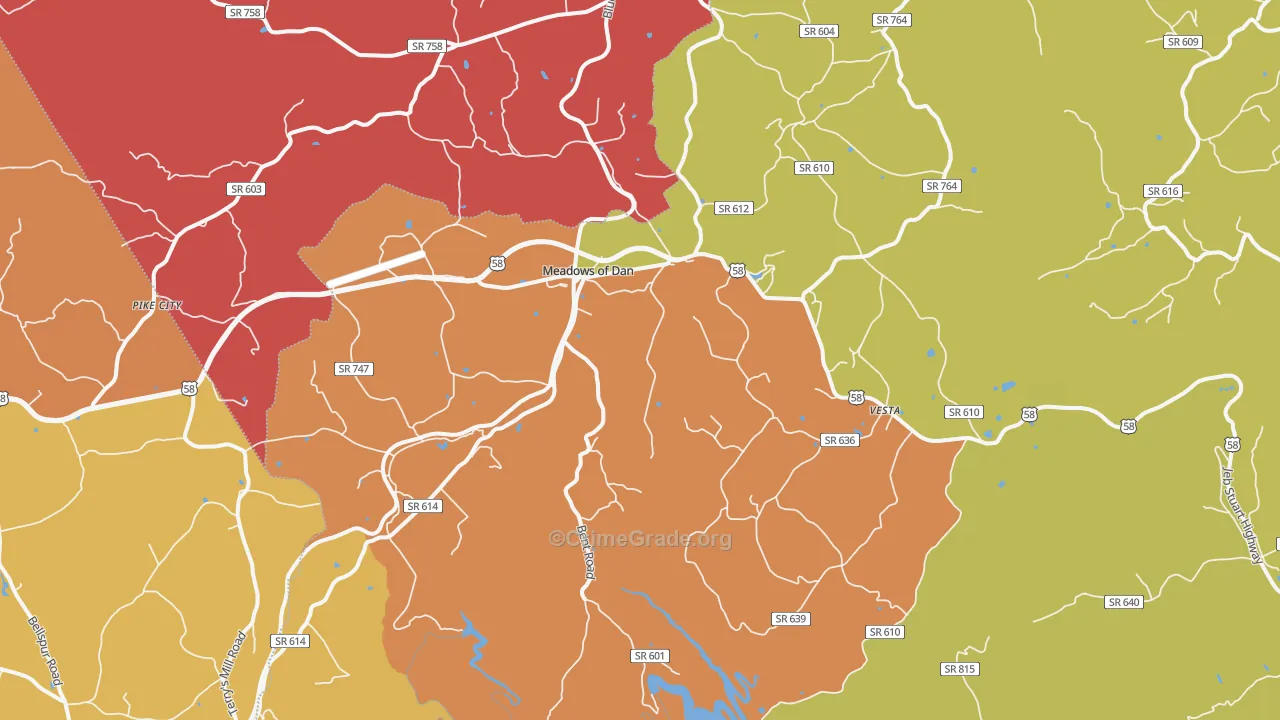Meadows Of Dan, VA Map of Assault Rates