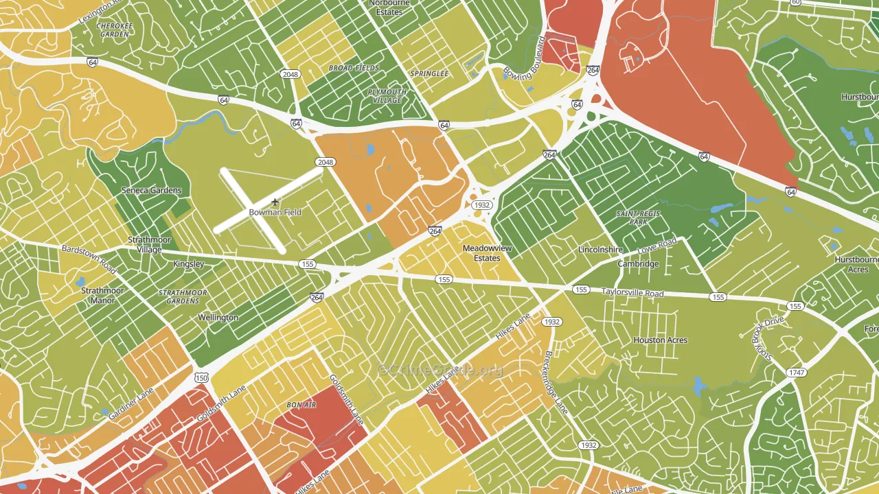 Meadowview Estates, KY Map of Assault Rates