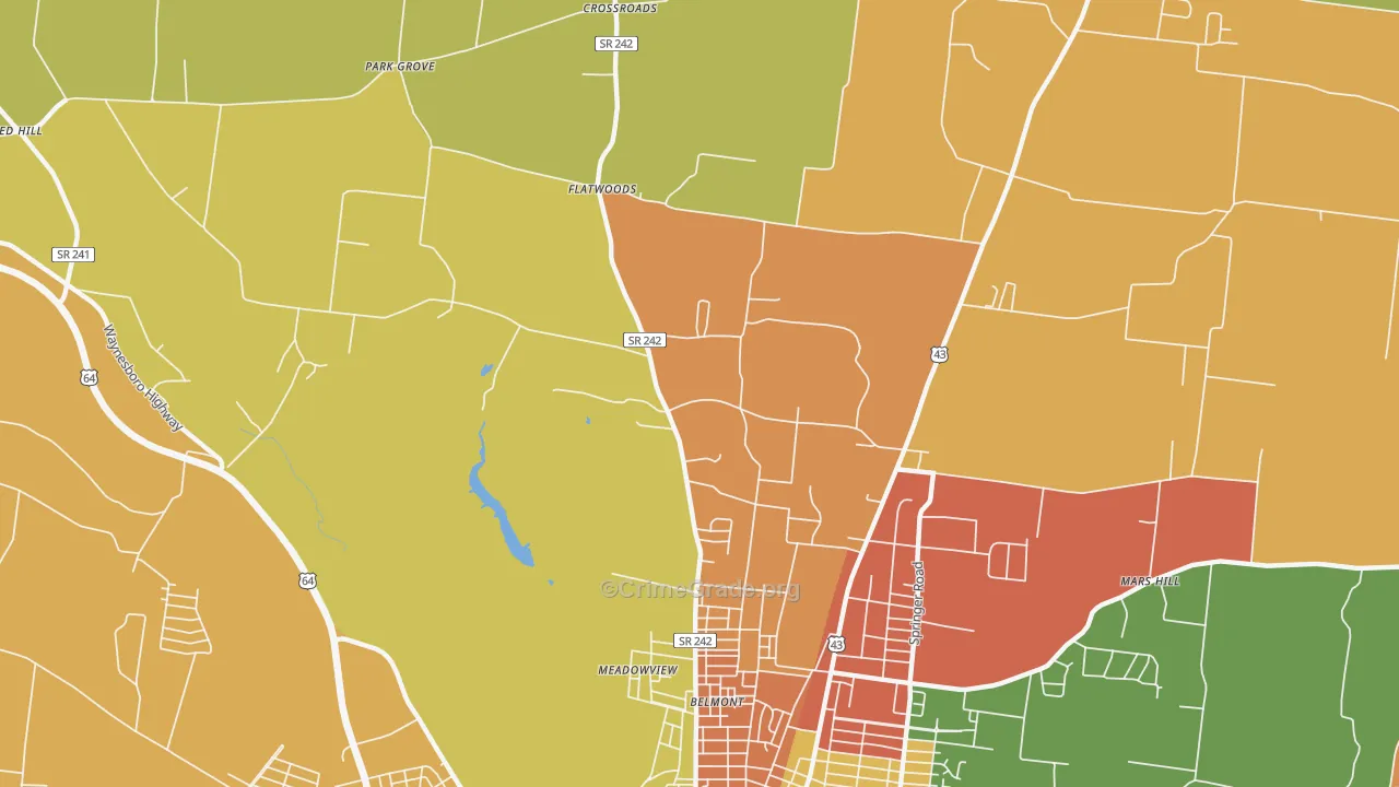 Meadowview, TN Map of Assault Rates