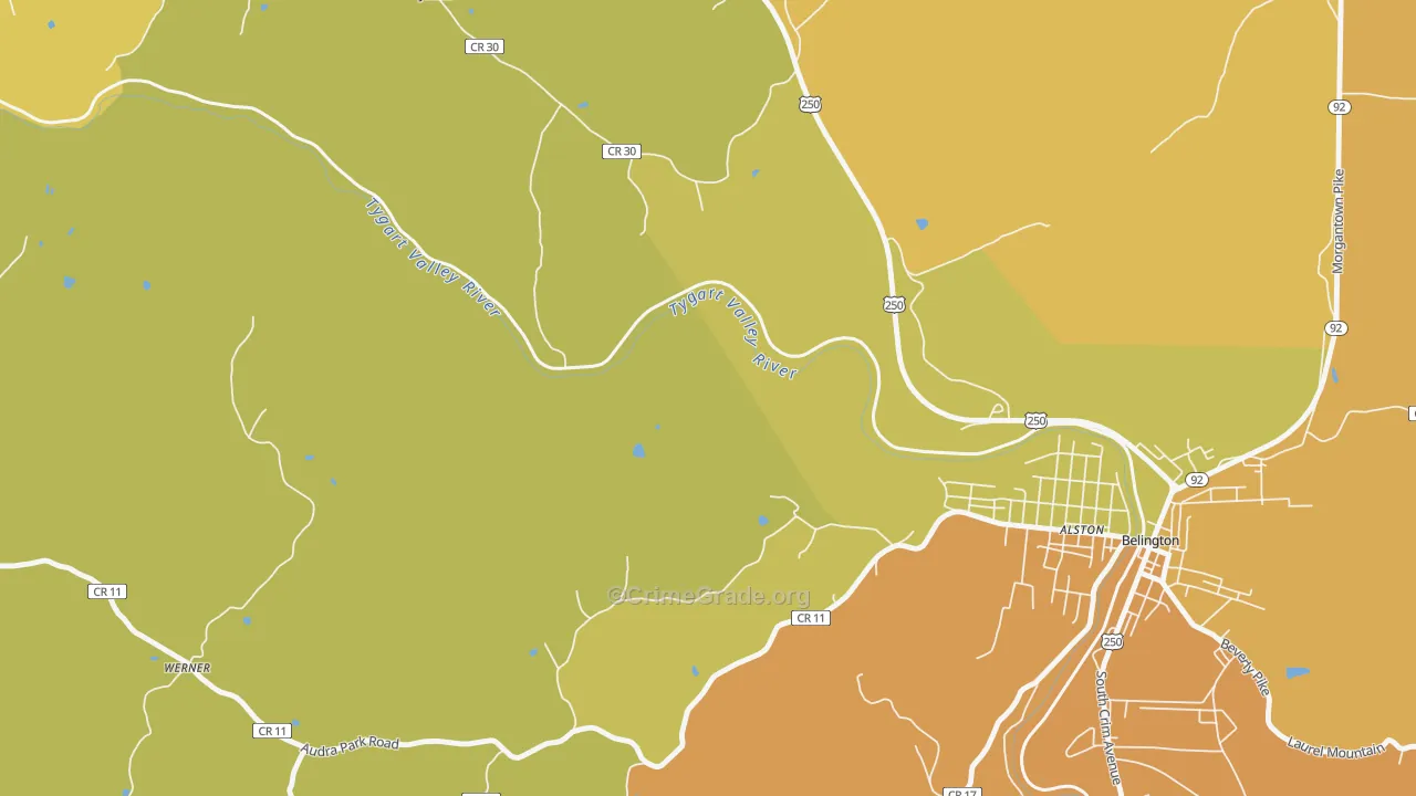 Meadowville, WV Map of Assault Rates