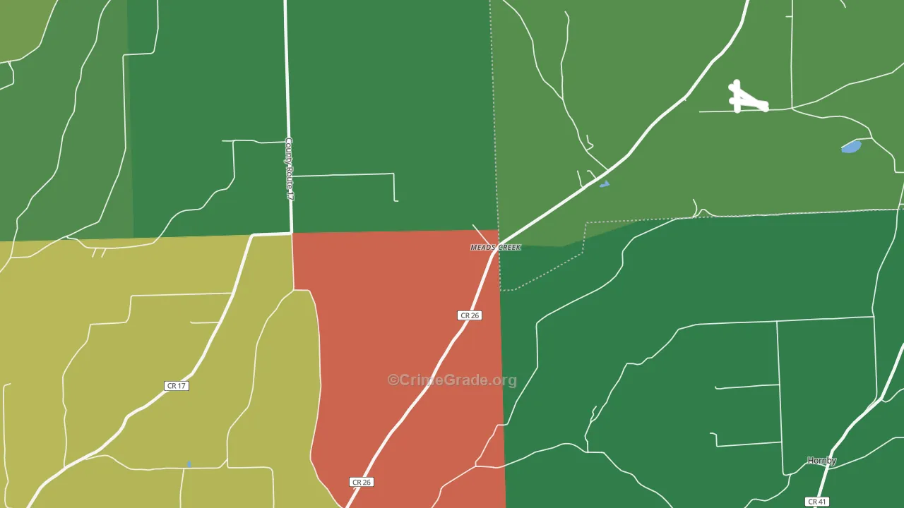 Meads Creek, NY Map of Assault Rates