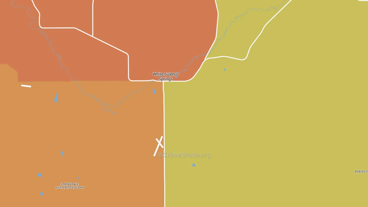 Meagher County, MT Map of Assault Rates