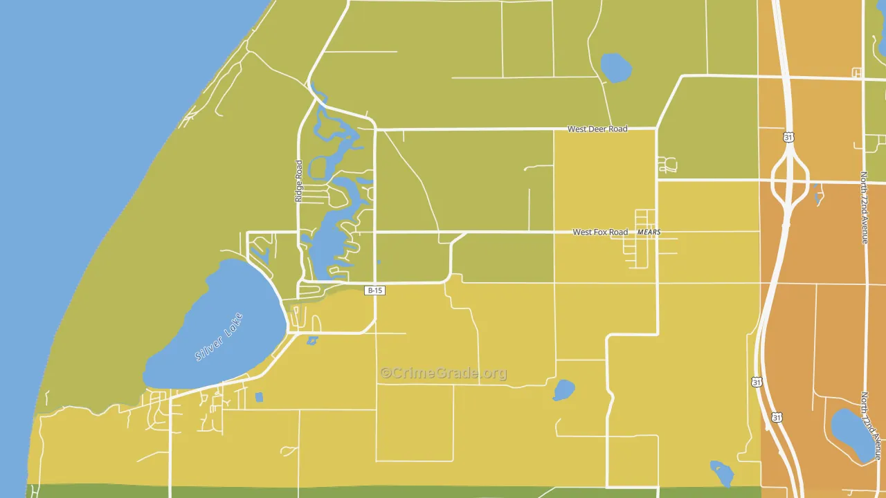 Mears, MI Map of Assault Rates