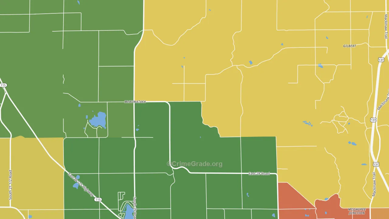 Meauwataka, MI Map of Assault Rates